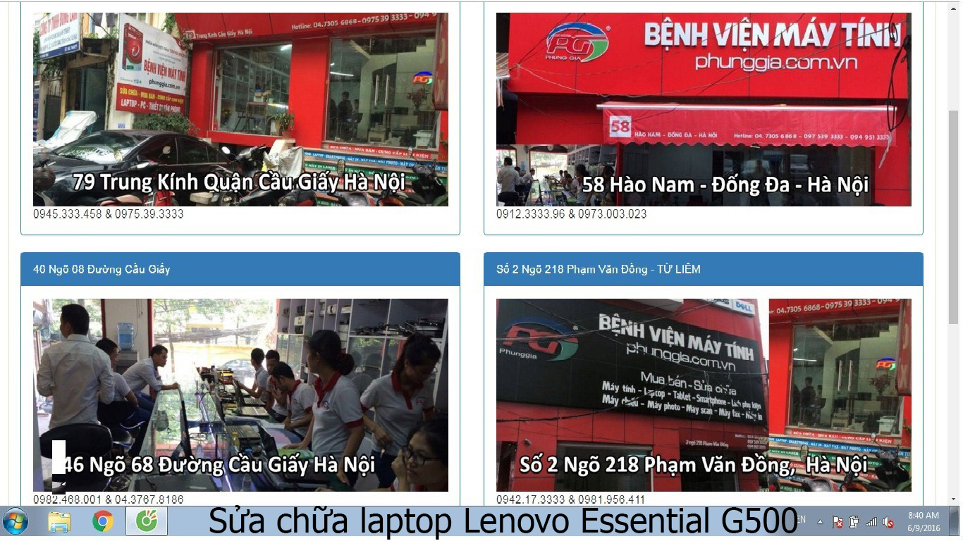 sửa chữa laptop Lenovo Essential G500